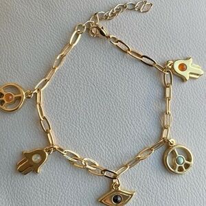 Natural Stones Protector bracelet 18K Gold Plated